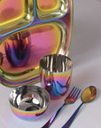 Wellthya 2.0 Rainbow Steel Dinnerware Set – 5-Piece Family Toolkit