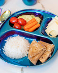 Electric Blue Steel Plate - Divided Dinner Plates