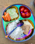 Rainbow Colour Steel Plate - Divided Dinner Plate