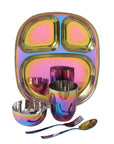 Wellthya 2.0 Rainbow Steel Dinnerware Set – 5-Piece Family Toolkit