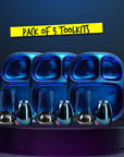 Electric Blue Steel Dinnerware Set – 3-Pack Family Toolkit