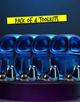 Electric Blue Steel Dinnerware Set – 4-Pack Family Toolkit