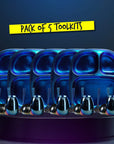 Electric Blue Steel Dinnerware Set – 5-Pack Family Toolkit