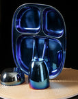 Electric Blue Steel Dinnerware Set – 5-Pack Family Toolkit