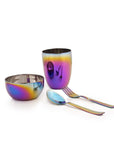 Rainbow Colour Steel Dinnerware Set – 5-Pack Family Toolkit
