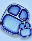 Electric Blue Steel Plates – 2-Pack Divided Dinner Plates