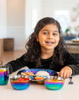 Electric Blue Steel Dinnerware Set – 5-Pack Family Toolkit