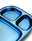 Electric Blue Steel Plate - Divided Dinner Plates