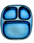 Electric Blue Steel Plate - Divided Dinner Plates