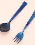 Electric Blue Steel Cutlery Set – Spoon and Fork