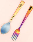 Rainbow Colour Steel Cutlery Set – Spoon and Fork