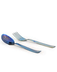 Electric Blue Steel Cutlery Set – Spoon and Fork
