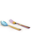 Rainbow Colour Steel Bowl Spoon Set – 4-Pack Family Collection