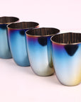 Rainbow Colour Steel Cups – 4-Pack Glass Set for Everyone