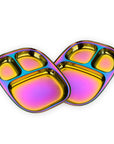 Rainbow Colour Steel Plates – 2-Pack Divided Dinner Plates