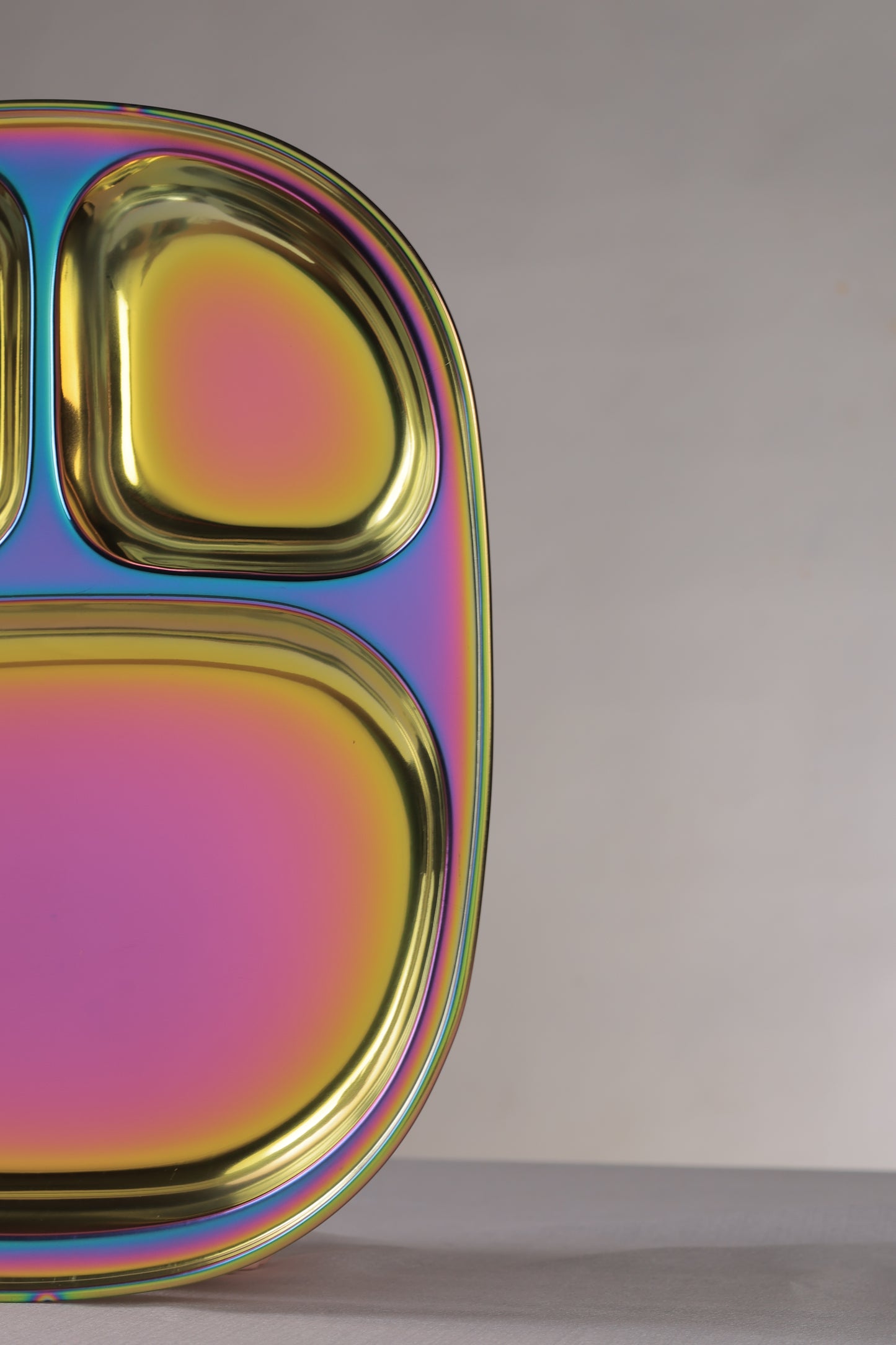 Wellthya 2.0 Rainbow Colour Steel Plate - Divided Dinner Plate