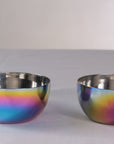 Wellthya 2.0 Rainbow Colour Steel Bowl Spoon Set – 4-Pack Family Collection
