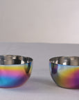 Wellthya 2.0 Rainbow Colour Steel Bowl Spoon Set – 4-Pack Family Collection