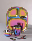 Wellthya 2.0 Rainbow Steel Dinnerware Set – 5-Piece Family Toolkit