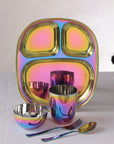 Wellthya 2.0 Rainbow Steel Dinnerware Set – 5-Piece Family Toolkit