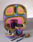 Wellthya 2.0 Rainbow Steel Dinnerware Set – 5-Piece Family Toolkit