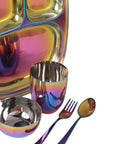 Wellthya 2.0 Rainbow Steel Dinnerware Set – 5-Piece Family Toolkit
