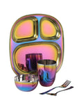 Wellthya 2.0 Rainbow Steel Dinnerware Set – 5-Piece Family Toolkit