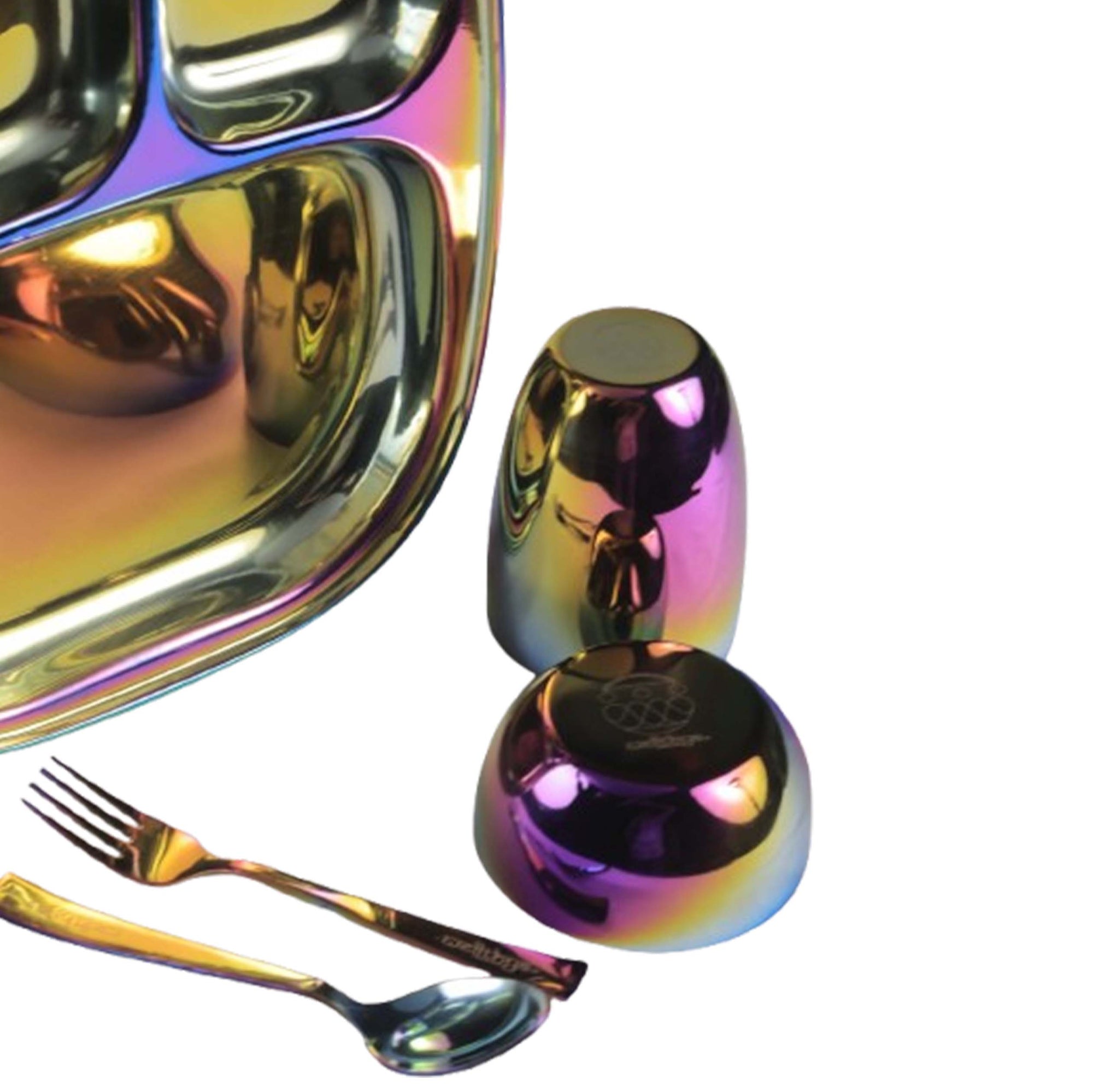 Wellthya 2.0 Rainbow Steel Dinnerware Set – 5-Piece Family Toolkit
