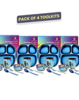 Electric Blue Steel Dinnerware Set – 4-Pack Family Toolkit