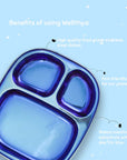 Electric Blue Steel Plate - Divided Dinner Plates