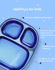 Electric Blue Steel Plate - Divided Dinner Plates
