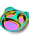 Bear-y Cute Rainbow Colour Steel Plate – Divided Dinner Plate