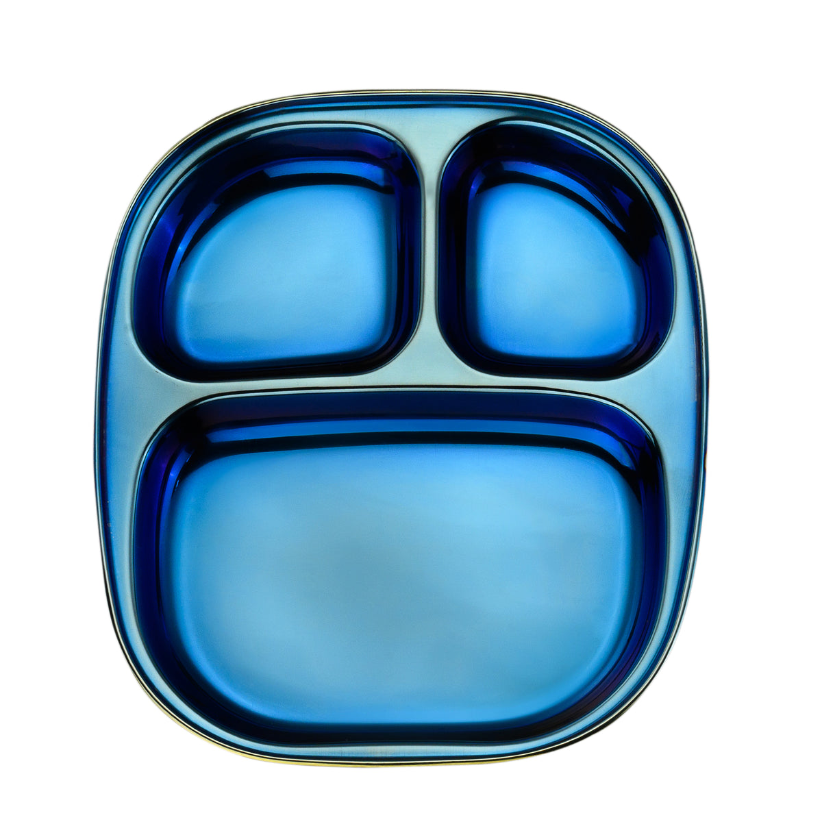 Electric Blue Steel Plate - Divided Dinner Plates
