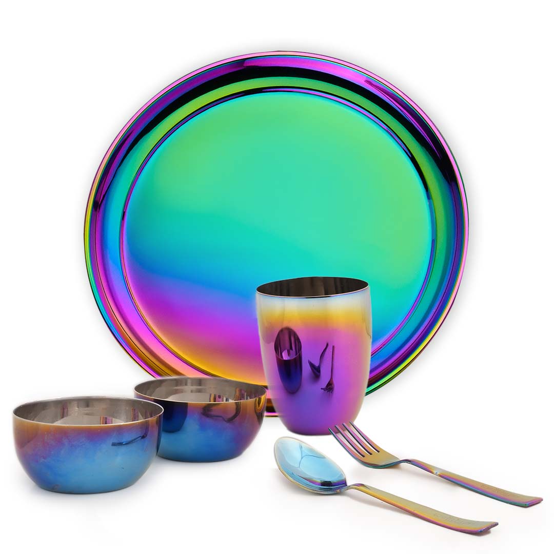 Prism Round Plate Kids Dinnerware Set – 6-Piece Toolkit