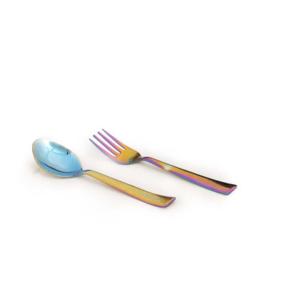 Rainbow Colour Steel Bowl Spoon Set – 4-Pack Family Collection