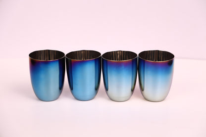 Rainbow Colour Steel Cups – 4-Pack Glass Set for Everyone