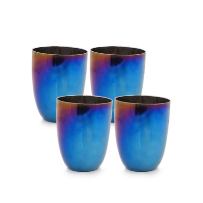Rainbow Colour Steel Cups – 4-Pack Glass Set for Everyone